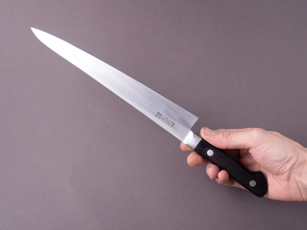 Morihei - Hisamoto Hagane - 240mm Sujihiki - Western Pakka Handle - Image 7