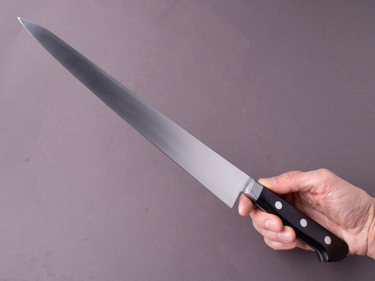 Morihei - Hisamoto Hagane - 270mm Sujihiki - Western Pakka Handle - Image 6