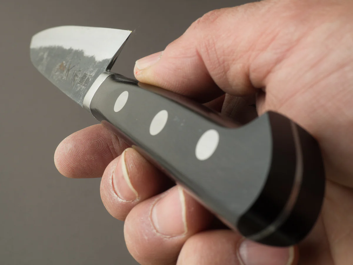 Morihei - Hisamoto - White #1 - Kurouchi - 135mm Petty - Pakka Handle - Image 9