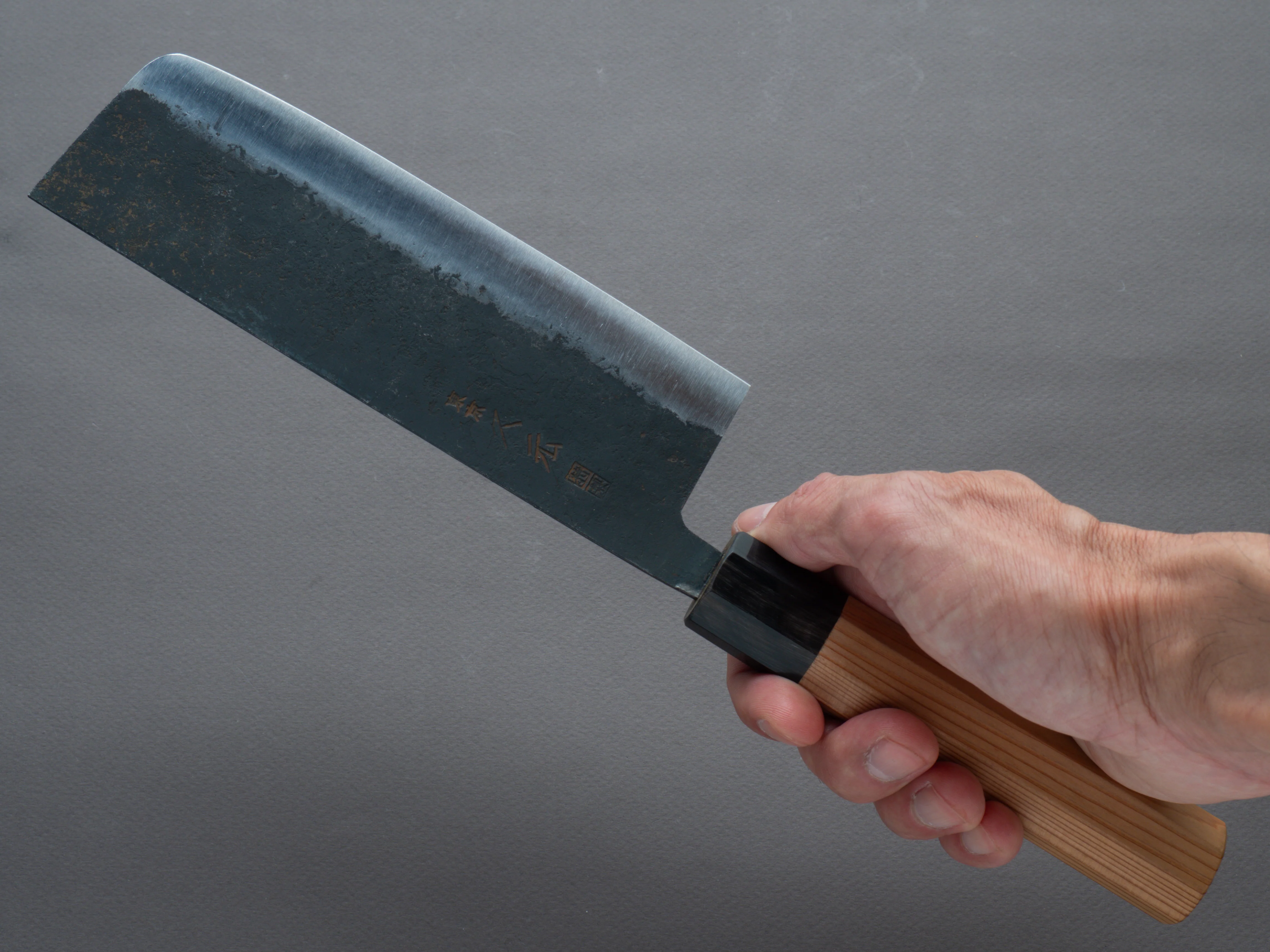 Morihei -Hisamoto - Kurouchi - White #1 - 165mm Nakiri - Yakusugi Cedar Handle - Image 7