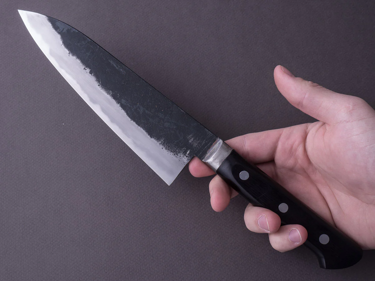 Morihei - Hisamoto - White #1 - Kurouchi - 180mm - Gyuto - Western Handle - Fine Finish - Image 6