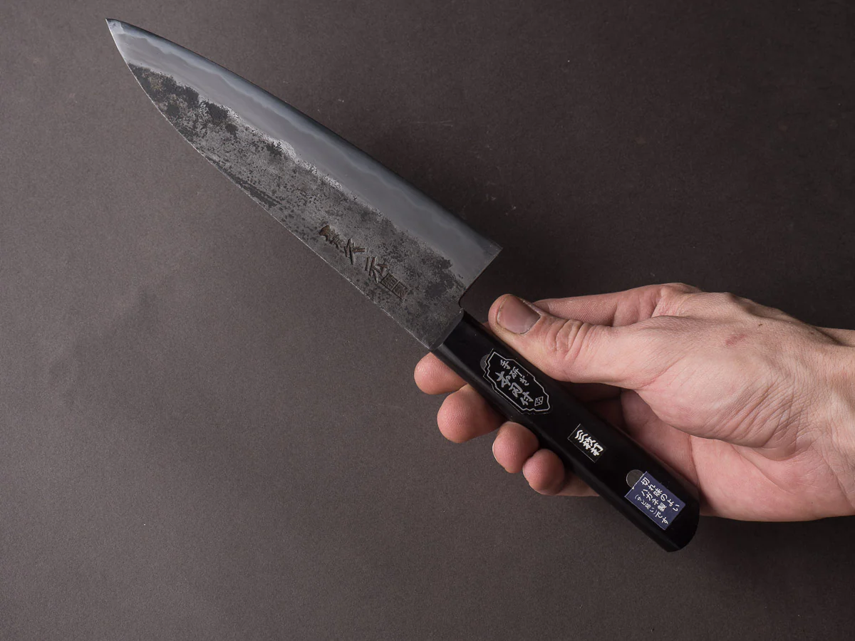 Morihei - Hisamoto - White #1 - Kurouchi - 180mm - Gyuto - Western Handle (No Bolster) - Fine Finish - Image 8