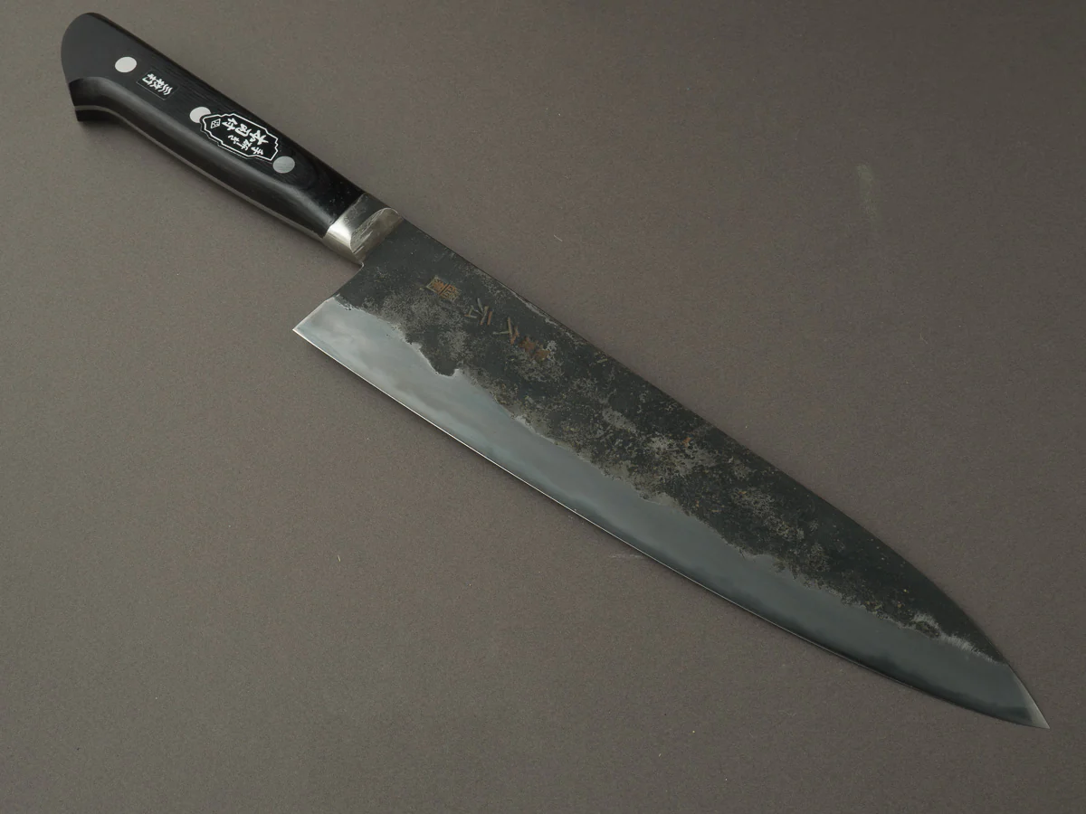 Morihei - Hisamoto - White #1 - Kurouchi - 240mm - Gyuto - Western Handle - Fine Finish
