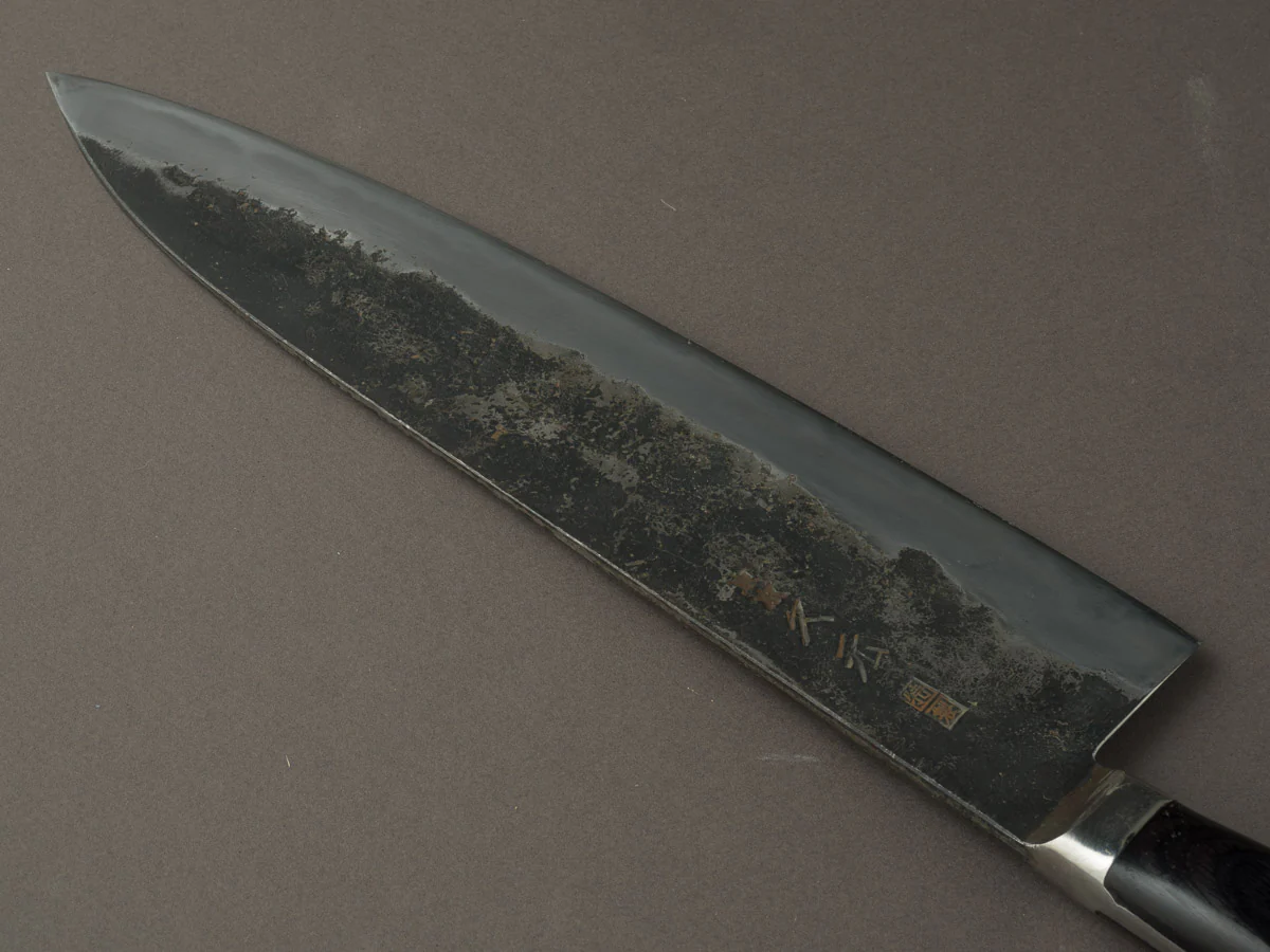 Morihei - Hisamoto - White #1 - Kurouchi - 240mm - Gyuto - Western Handle - Fine Finish - Image 2