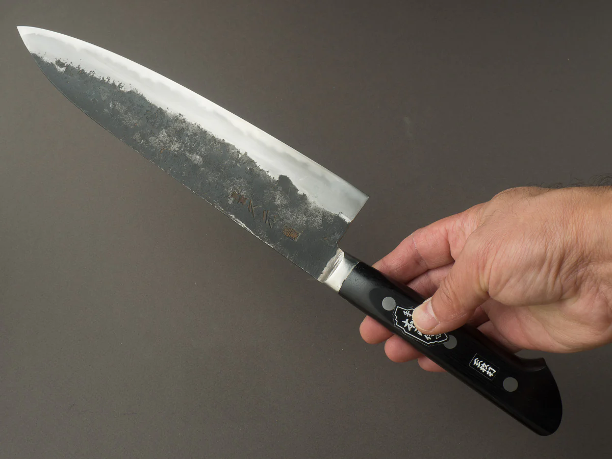 Morihei - Hisamoto - White #1 - Kurouchi - 240mm - Gyuto - Western Handle - Fine Finish - Image 5