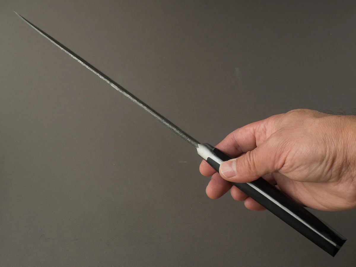 Morihei - Hisamoto - White #1 - Kurouchi - 240mm - Gyuto - Western Handle - Fine Finish - Image 7