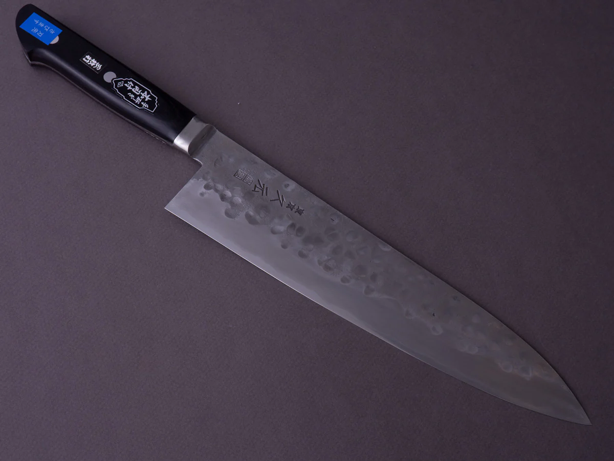 Morihei - Hisamoto - White #1 - Stainless Clad - Tsuchime-  240mm Gyuto - Western Handle - Fine Finish