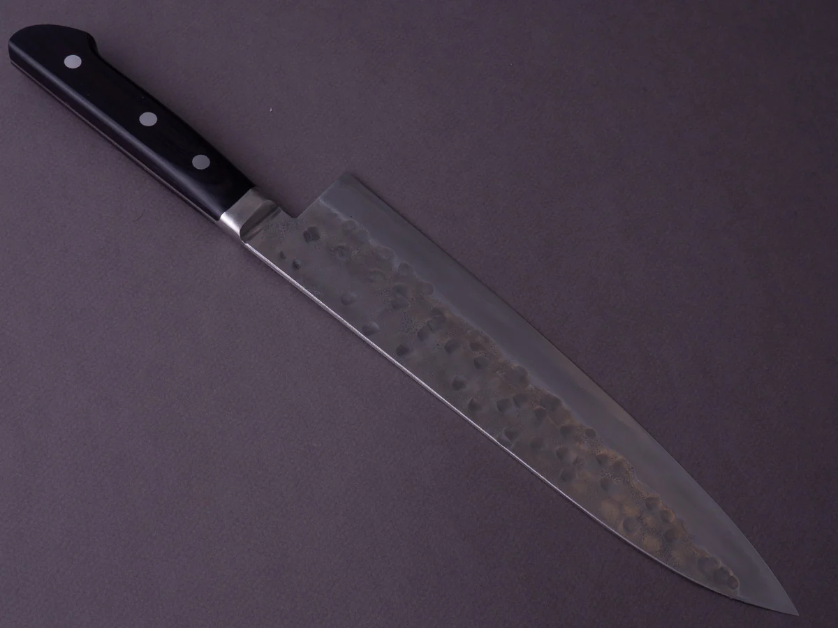 Morihei - Hisamoto - White #1 - Stainless Clad - Tsuchime-  240mm Gyuto - Western Handle - Fine Finish - Image 2
