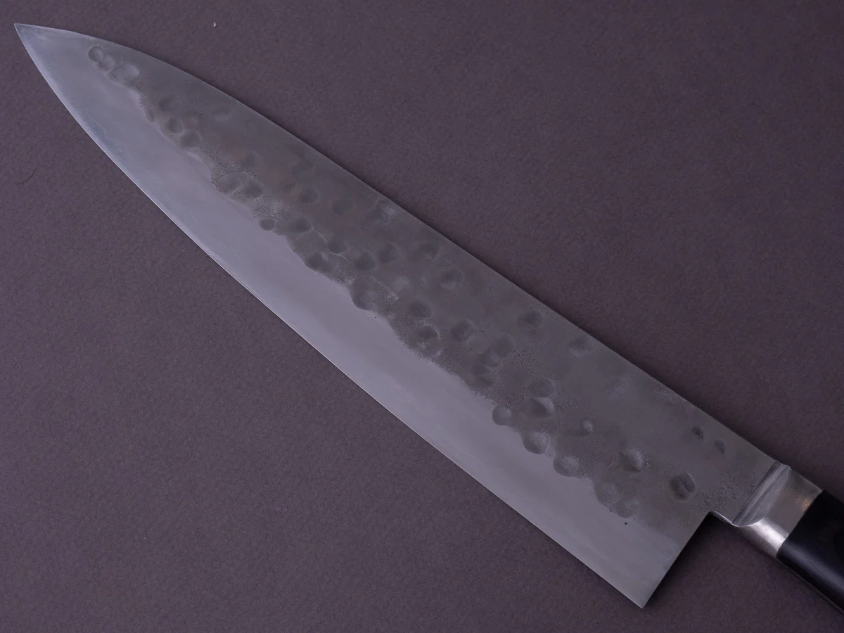 Morihei - Hisamoto - White #1 - Stainless Clad - Tsuchime-  240mm Gyuto - Western Handle - Fine Finish - Image 4