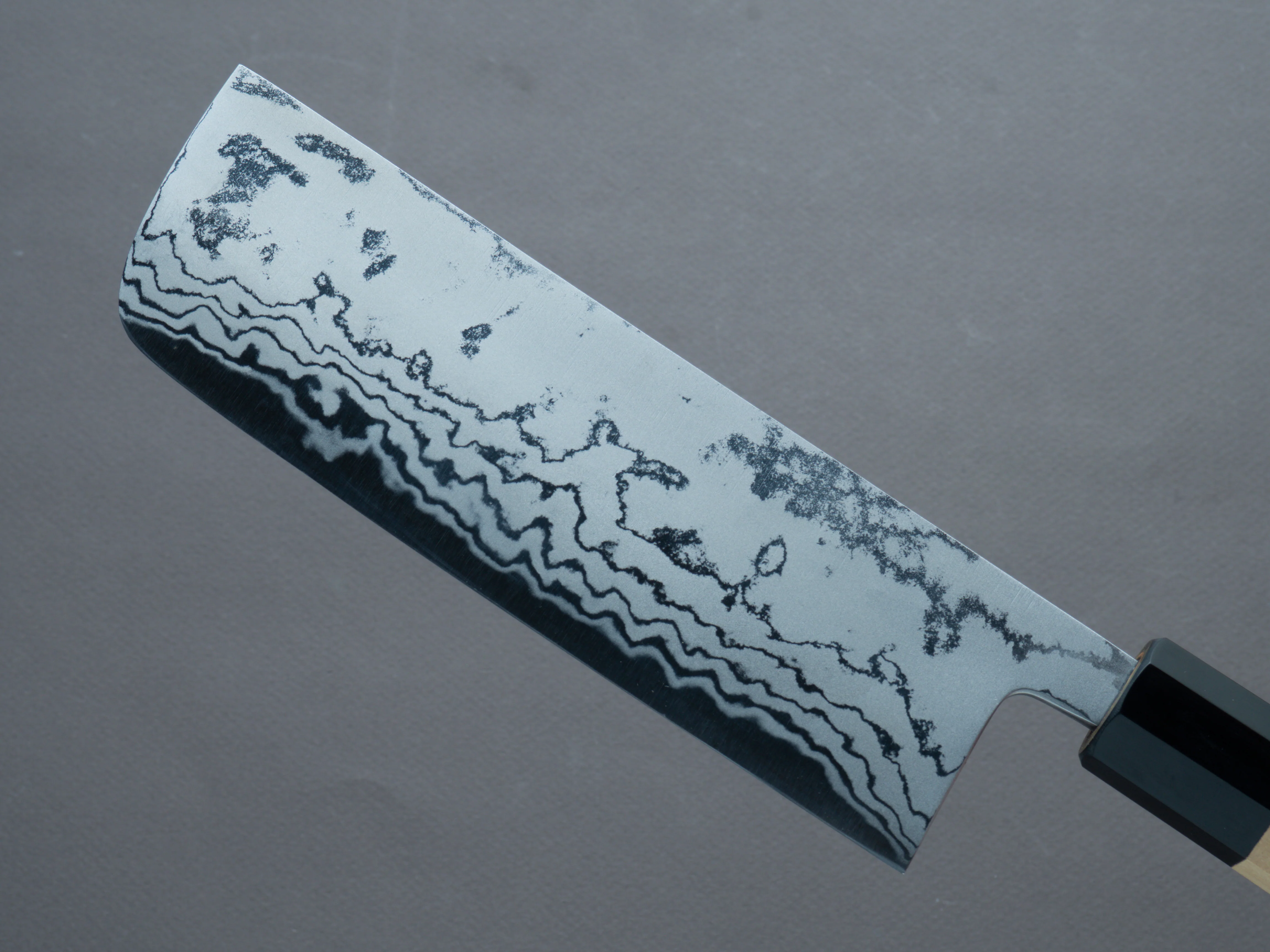 Morihei - Kikuyu - Blue #2 - Damascus - Nakiri 165mm - Magnolia Handle - Image 3