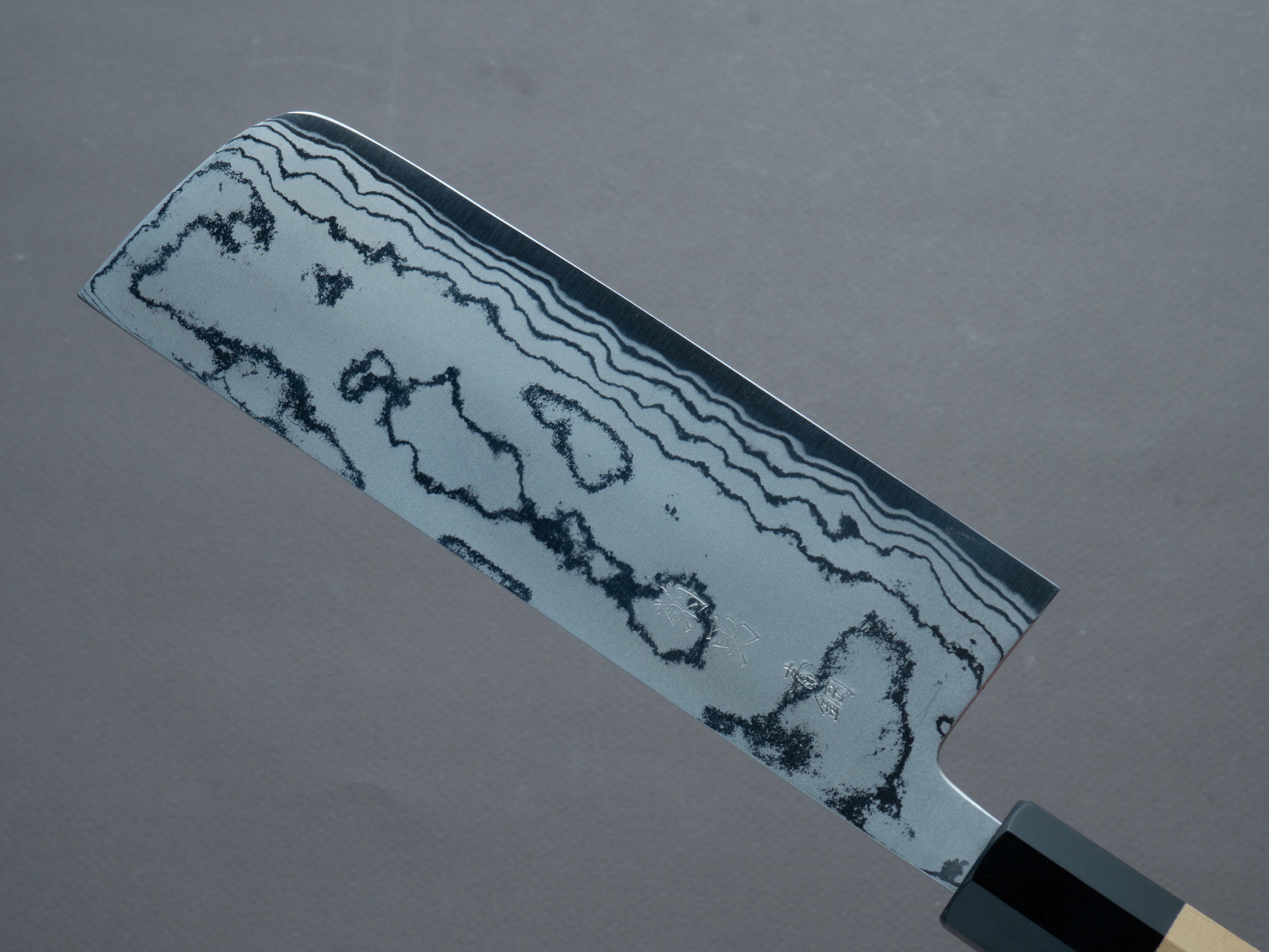 Morihei - Kikuyu - Blue #2 - Damascus - Nakiri 165mm - Magnolia Handle - Image 4