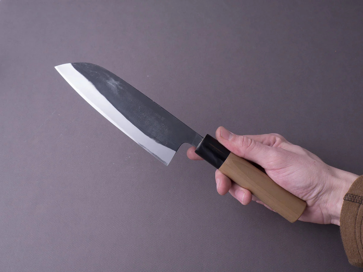 Morihei - Munetsugu - Blue #2 Kurouchi - 165mm Santoku - Ho Wood Handle - Image 3