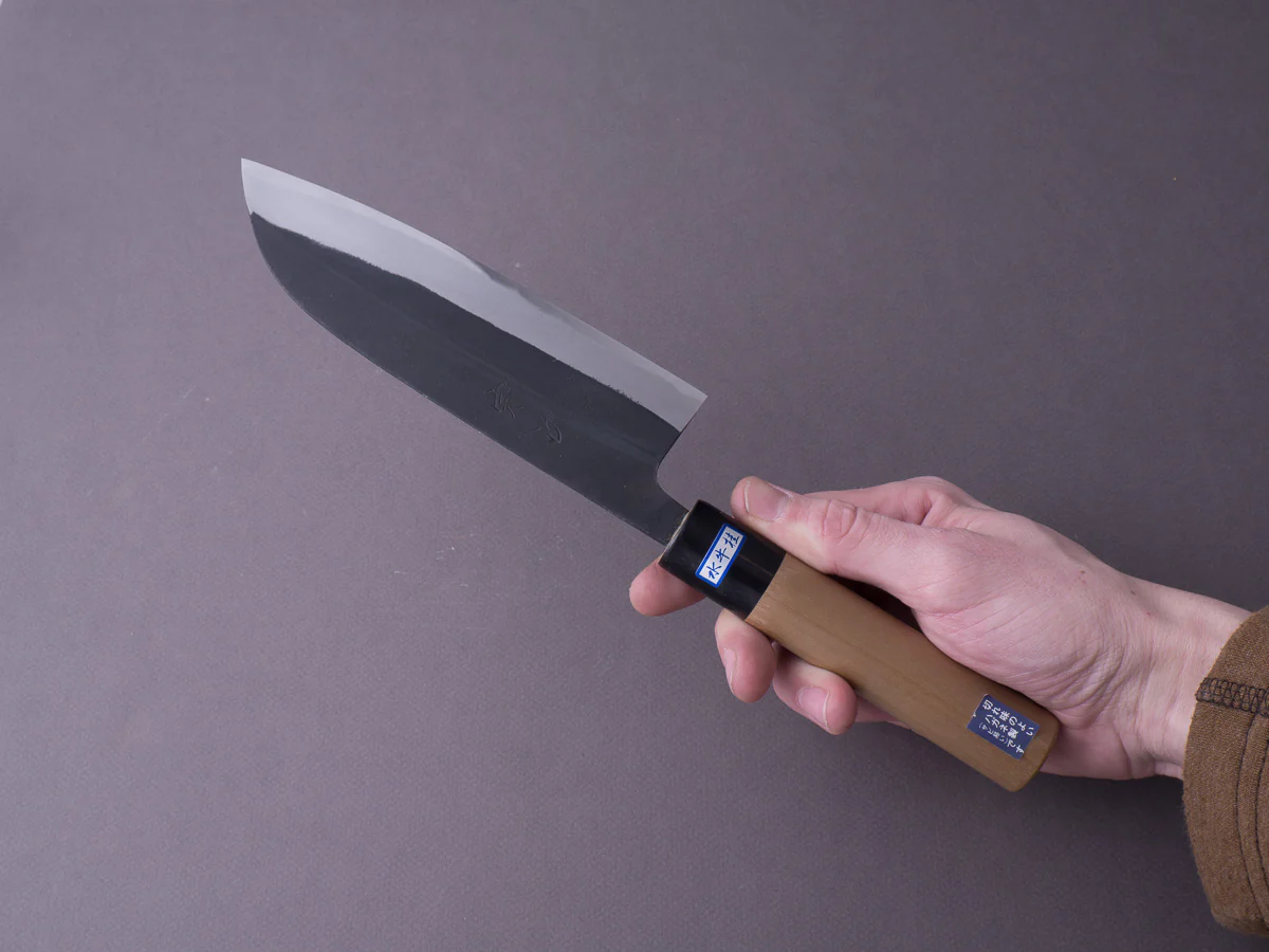 Morihei - Munetsugu - Blue #2 Kurouchi - 165mm Santoku - Ho Wood Handle - Image 4