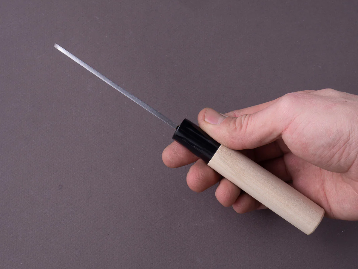 Mumei - Yellow Steel - 105mm Nagoya Saki - Poplar Handle - Image 8