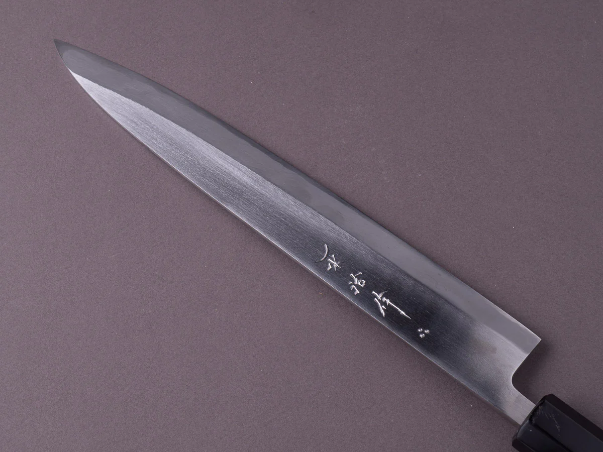 Nakaya Heiji - Semi-Stainless - Migaki - 240mm Sujihiki - Burnt Chestnut Handle - Image 3