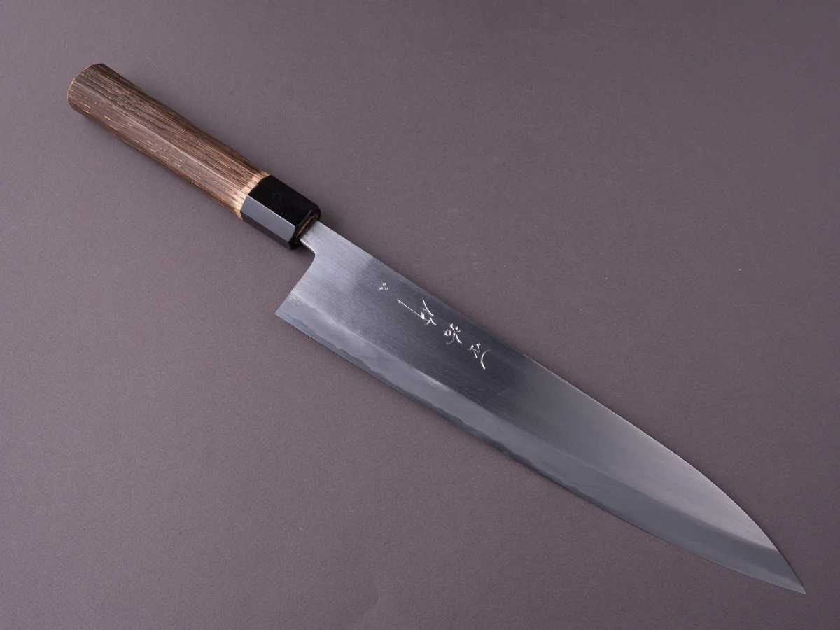 Nakaya Heiji - Semi-Stainless - Migaki - 270mm Gyuto - Burnt Chestnut Handle