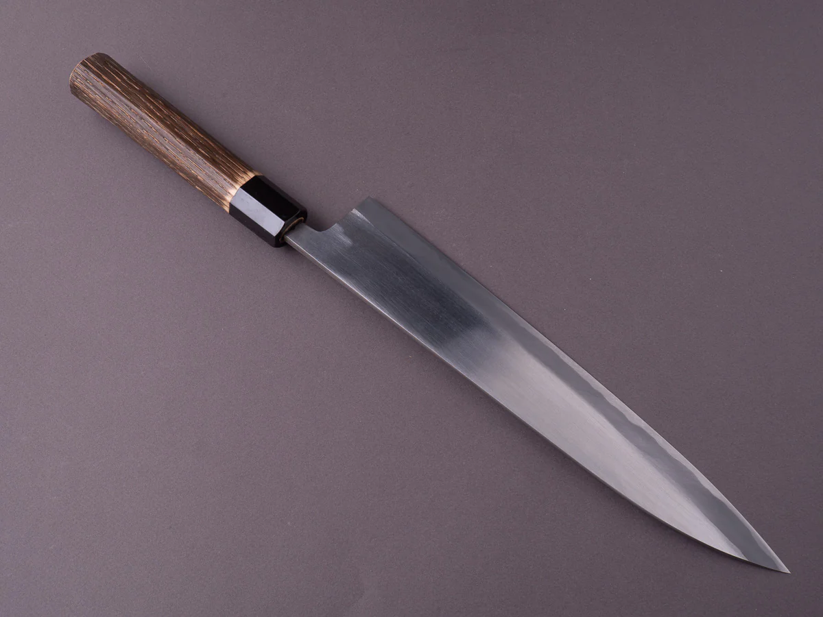 Nakaya Heiji - Semi-Stainless - Migaki - 270mm Gyuto - Burnt Chestnut Handle - Image 2