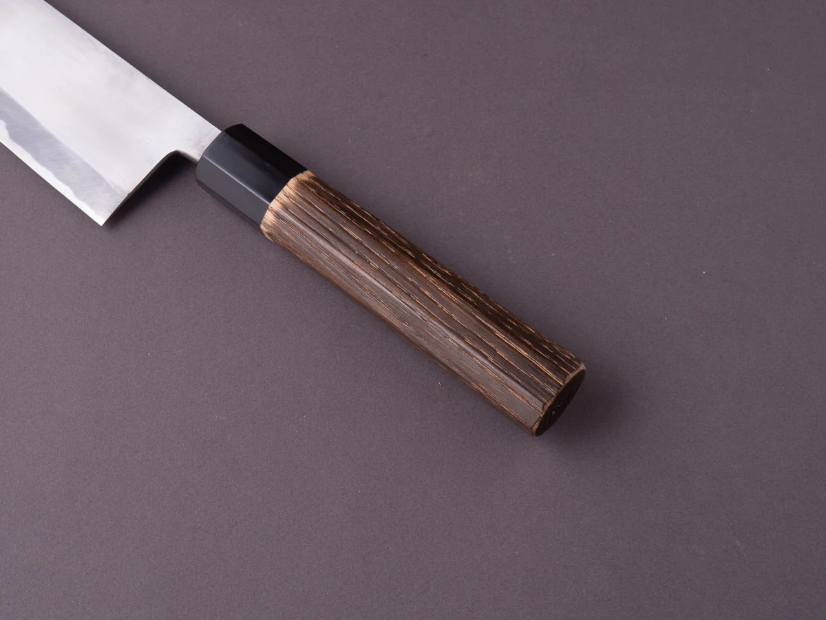 Nakaya Heiji - Semi-Stainless - Migaki - 270mm Gyuto - Burnt Chestnut Handle - Image 5