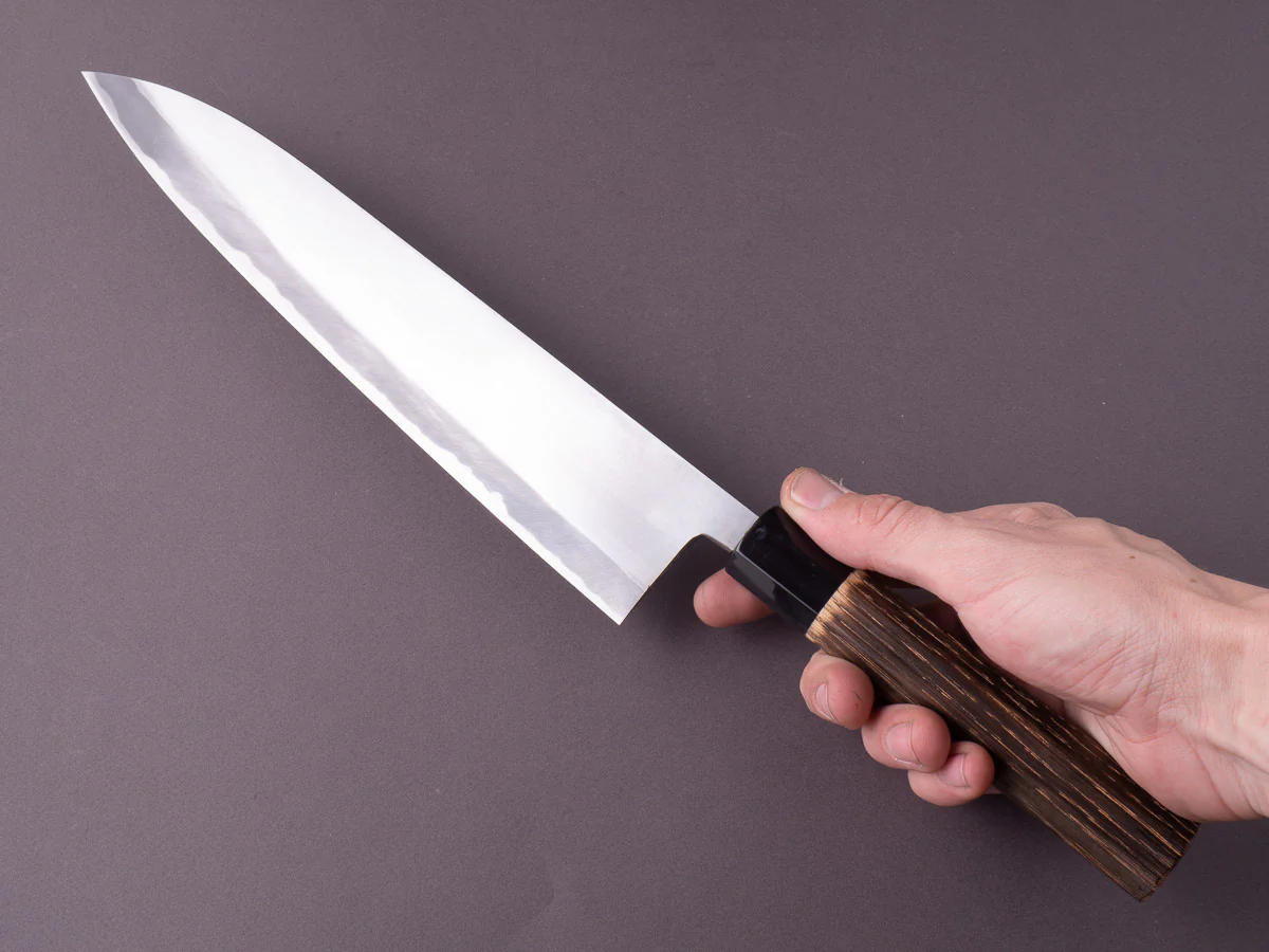 Nakaya Heiji - Semi-Stainless - Migaki - 270mm Gyuto - Burnt Chestnut Handle - Image 6