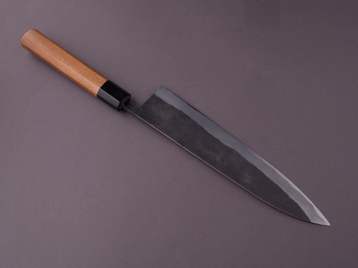 Nakaya Heiji - Semi Stainless - Kurouchi - 255mm Gyuto - Chestnut Handle - Image 2