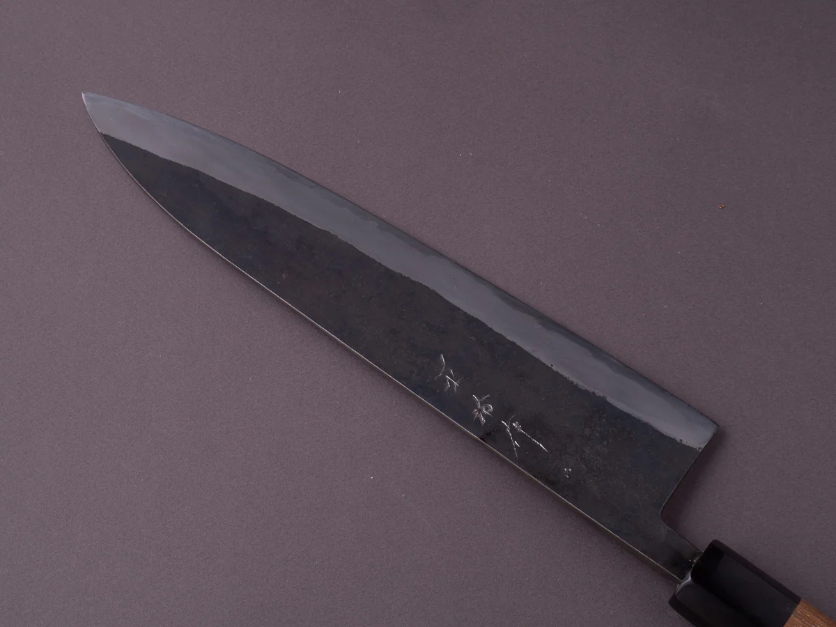 Nakaya Heiji - Semi Stainless - Kurouchi - 255mm Gyuto - Chestnut Handle - Image 4