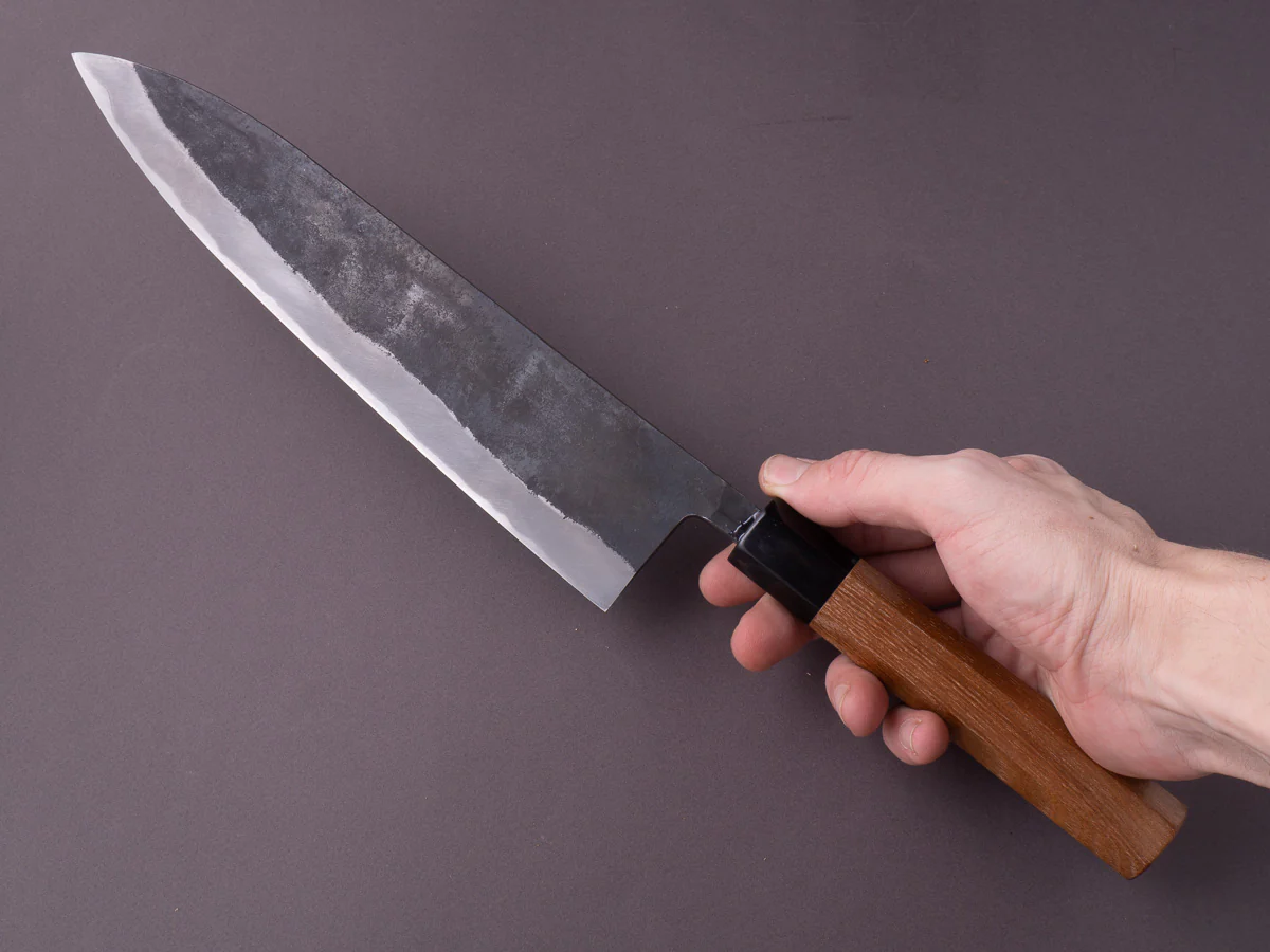 Nakaya Heiji - Semi Stainless - Kurouchi - 255mm Gyuto - Chestnut Handle - Image 7