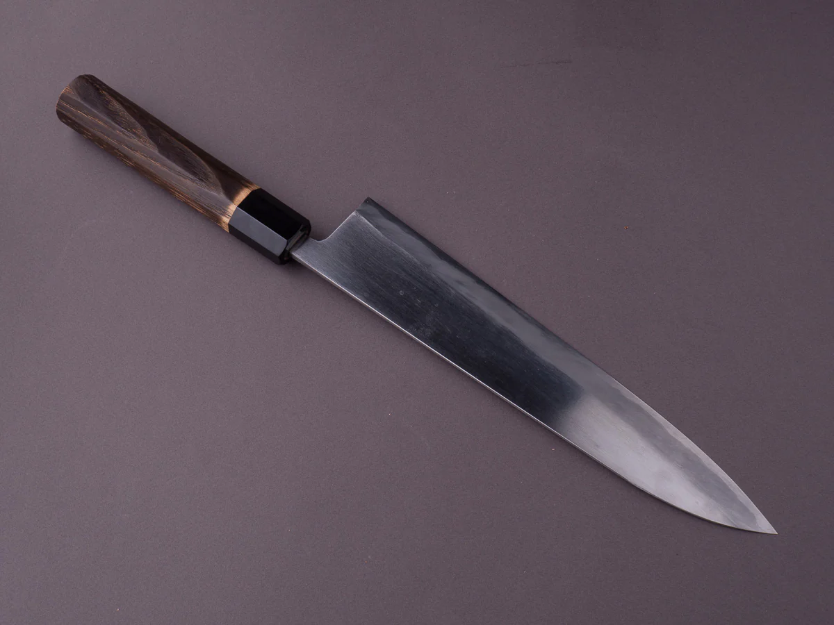Nakaya Heiji - Semi Stainless - Migaki - 255mm Gyuto - Burnt Chestnut Handle - Image 2