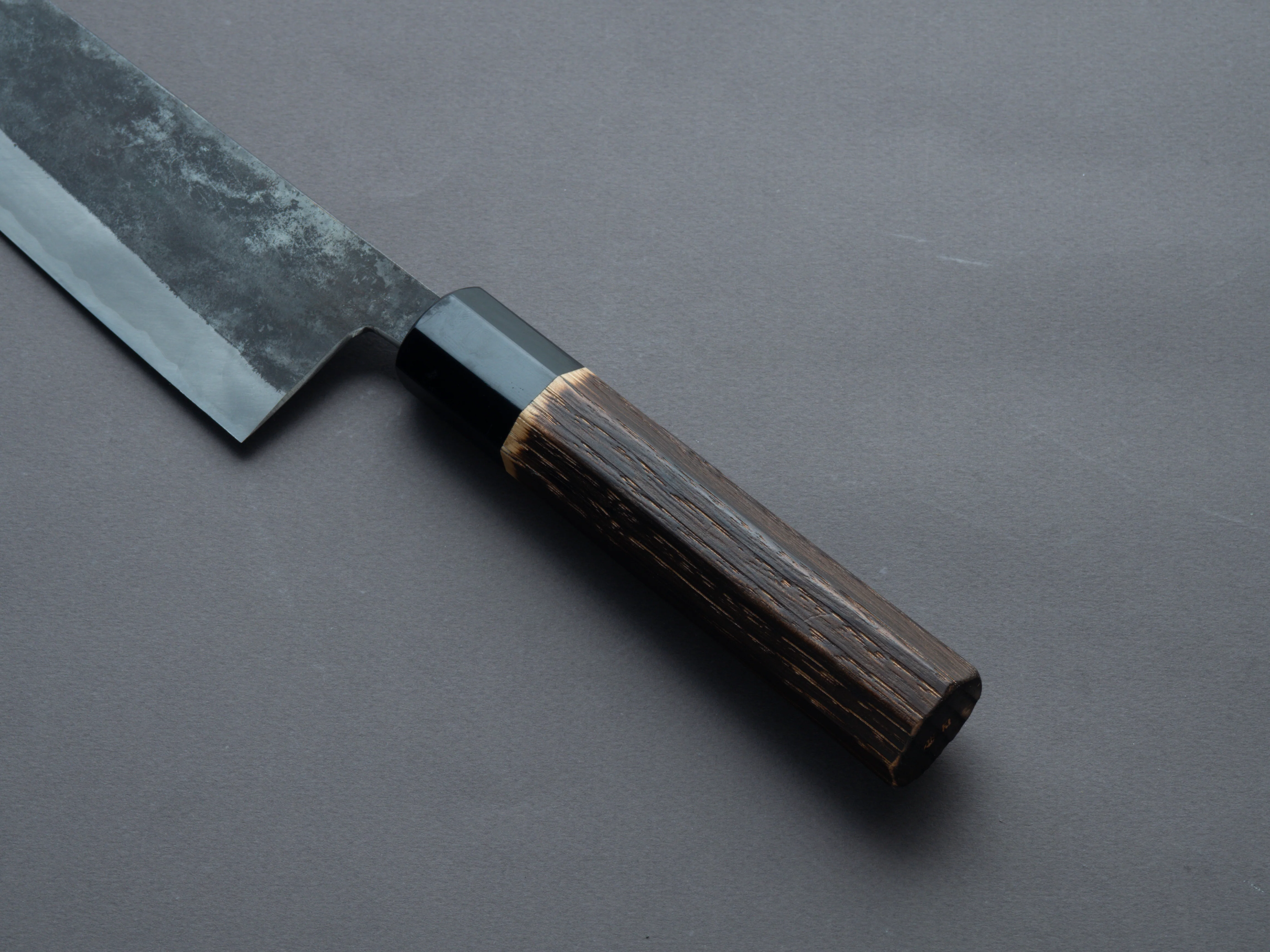 Nakaya Heiji - Semi Stainless - Kurouchi - 240mm Gyuto - Chestnut Handle - Image 5