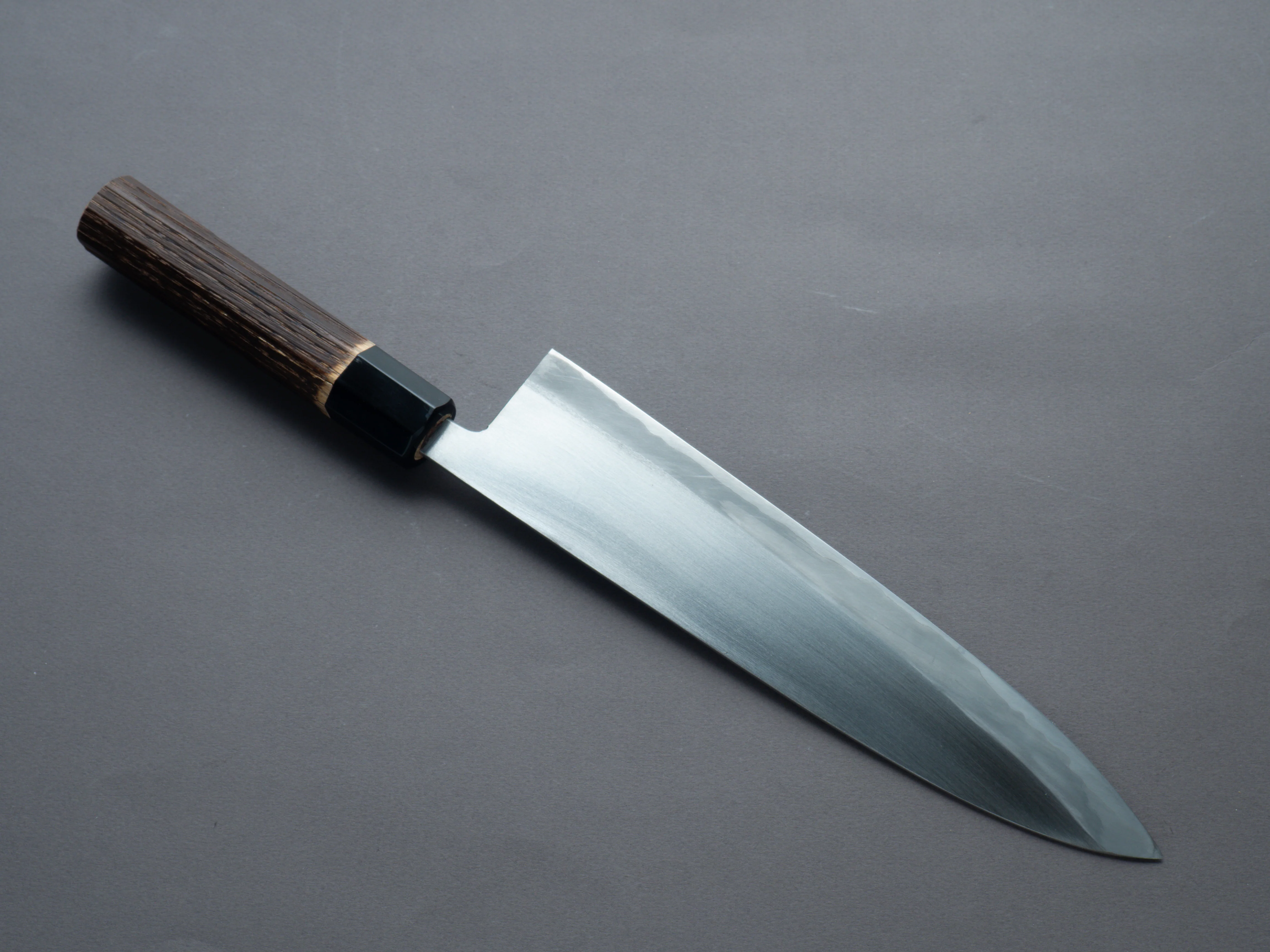 Nakaya Heiji - Semi-Stainless - Migaki - 240mm Gyuto - Burnt Chestnut Handle - Image 2