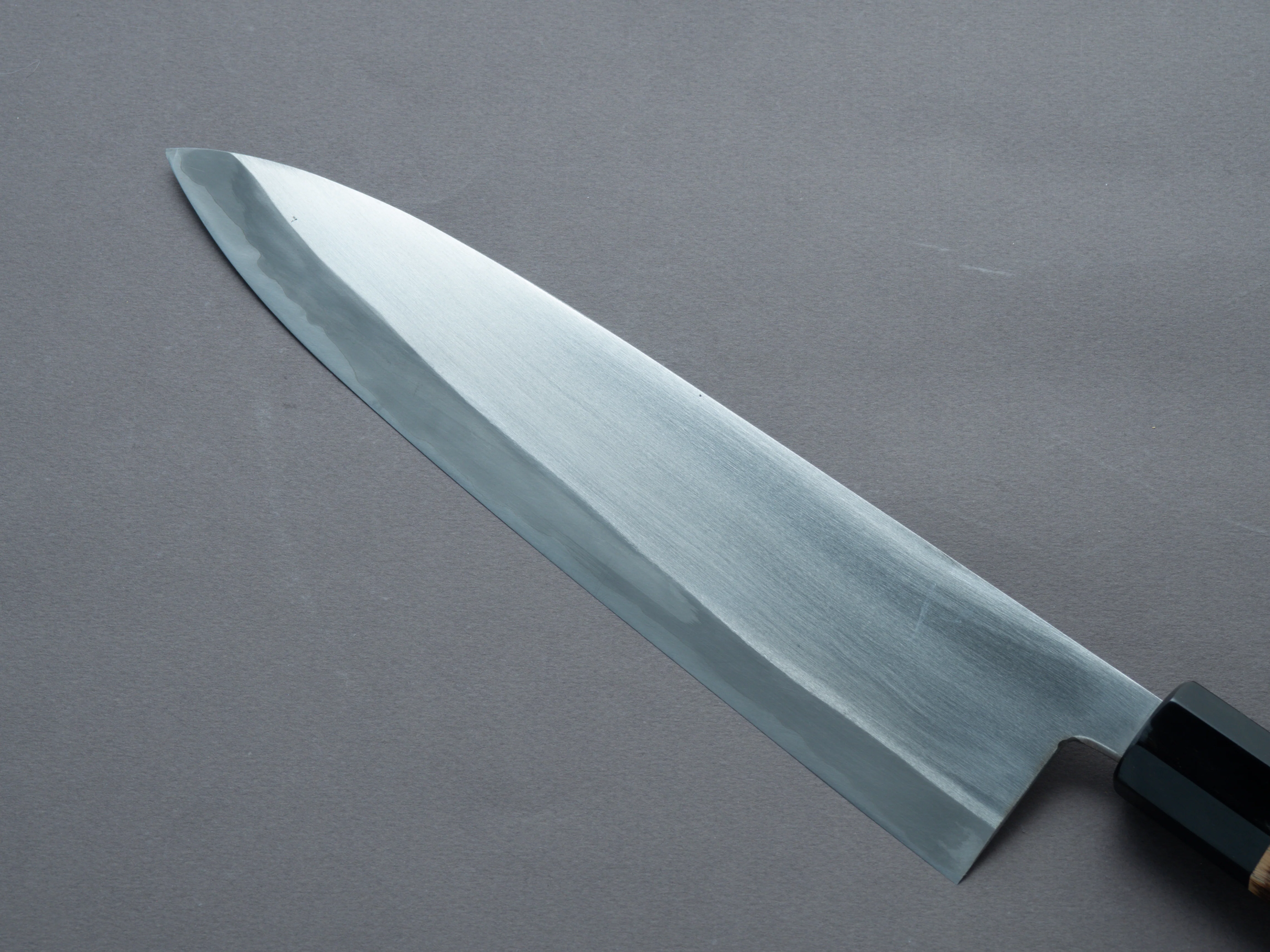 Nakaya Heiji - Semi-Stainless - Migaki - 240mm Gyuto - Burnt Chestnut Handle - Image 3