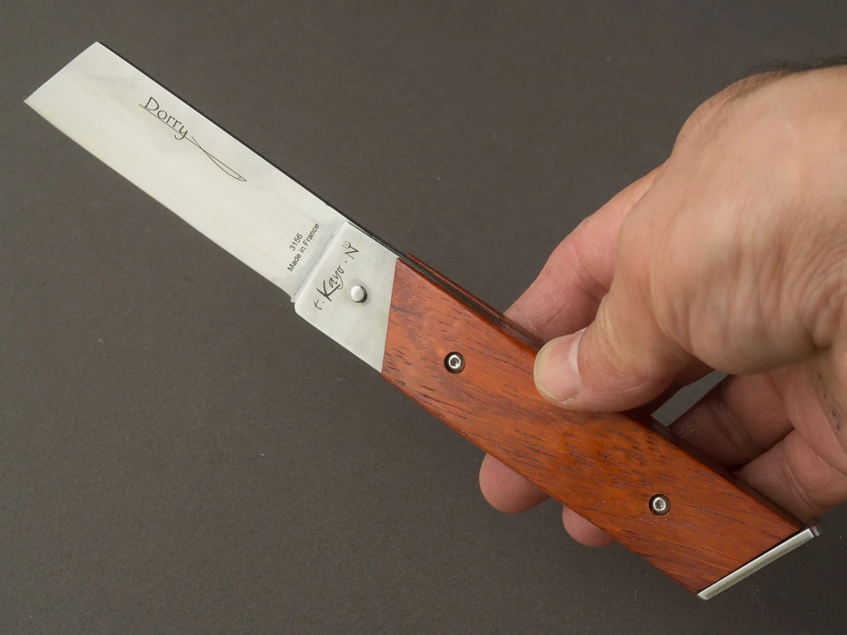 Neptunia - Folding Knife - Dorry - Slip Joint - 75mm - 12C27 - Padauk Handle - Image 4
