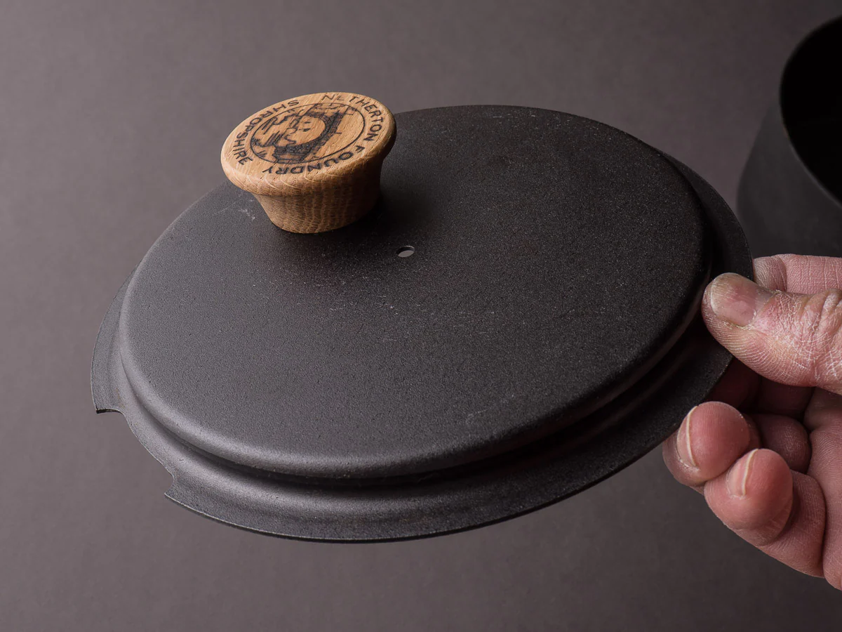 Netherton Foundry - Spun Iron - 6" "Glamping" Pot - Wood Knob Lid - Image 15