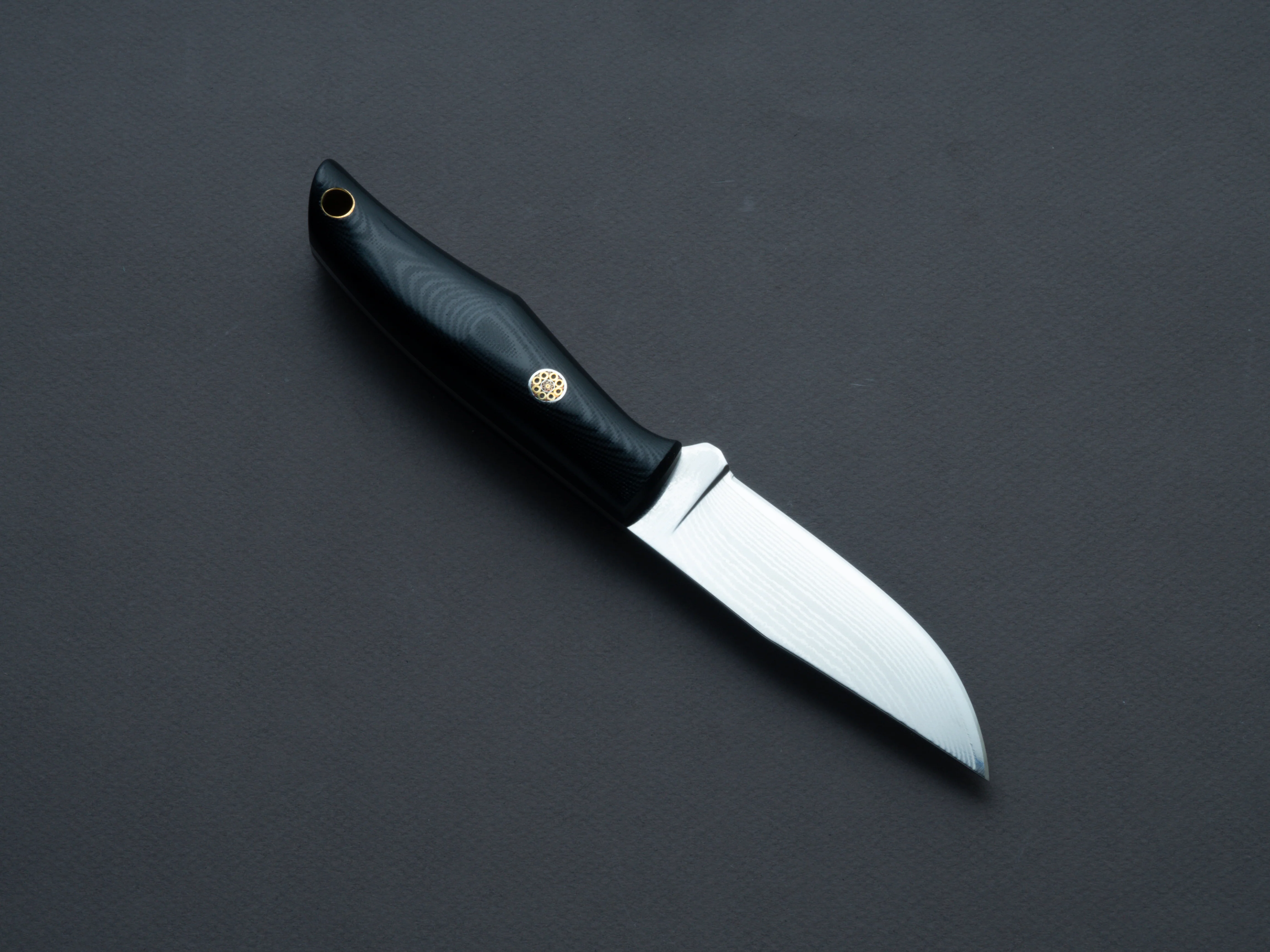Nigara Hamono - Fixed Blade - Outdoor - VG XEOS - Damascus - 85mm - Micarta Handle - Leather Sheath - Image 2