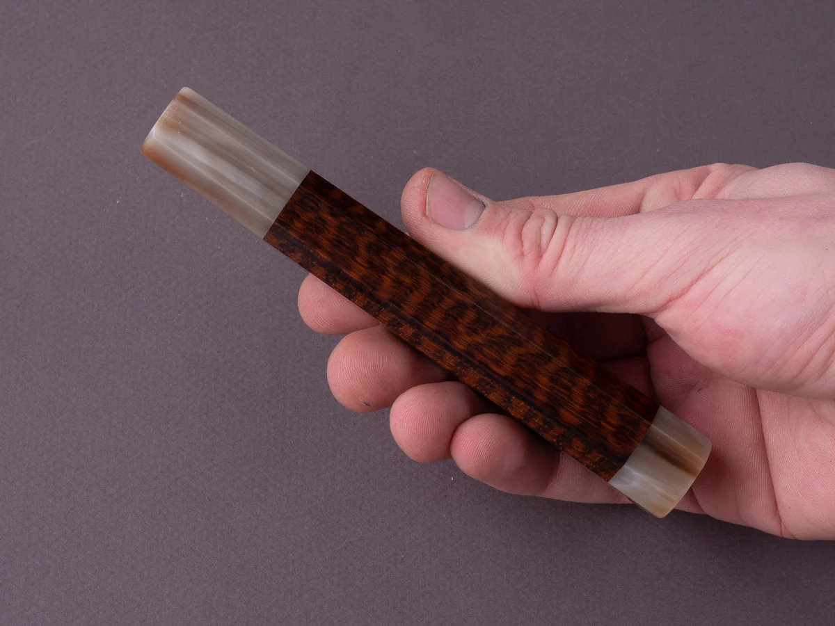 Nigara Hamono - Handle - Snakewood - Double Blonde Horn - 270mm Yanagiba - Octagonal - Image 3