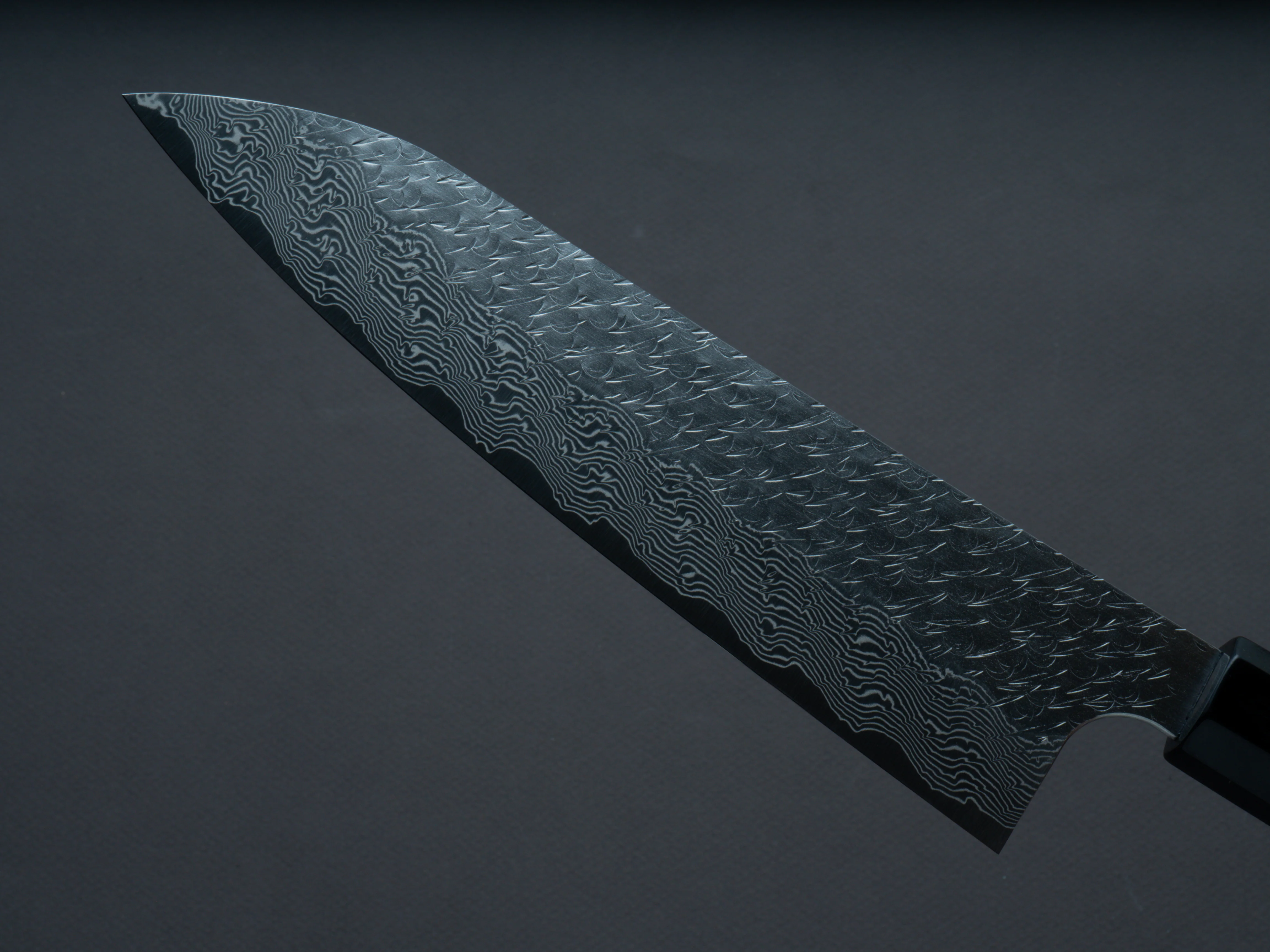 Nigara Hamono - SPG STRIX - Tsuchime Damascus - Gyuto - 210mm - Ebony Handle - Image 3
