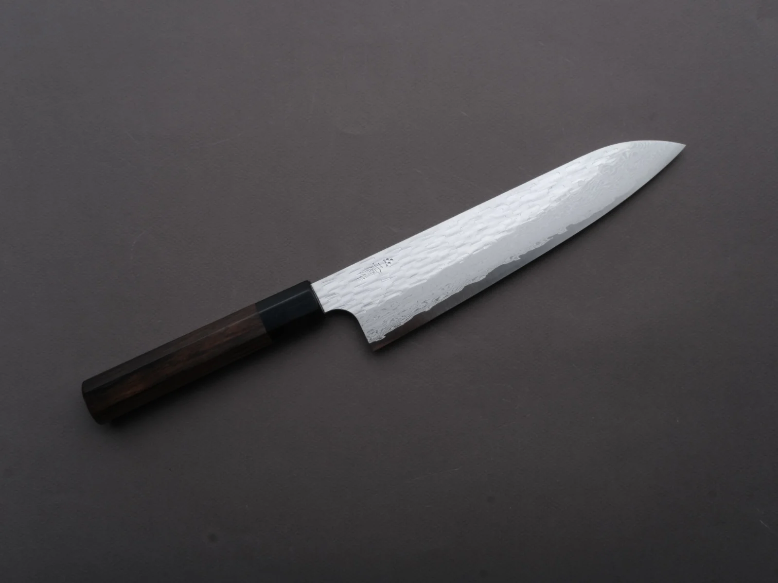 Nigara Hamono - VG XEOS - Tsuchime Damascus - Gyuto - 225mm - Ebony Handle