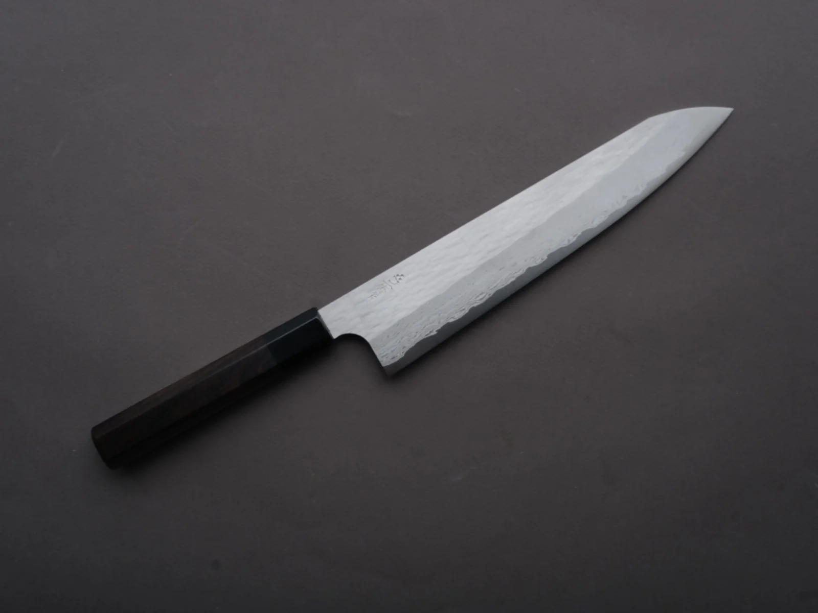 Nigara Hamono - VG XEOS - Tsuchime Damascus - Gyuto - 255mm - Ebony Handle