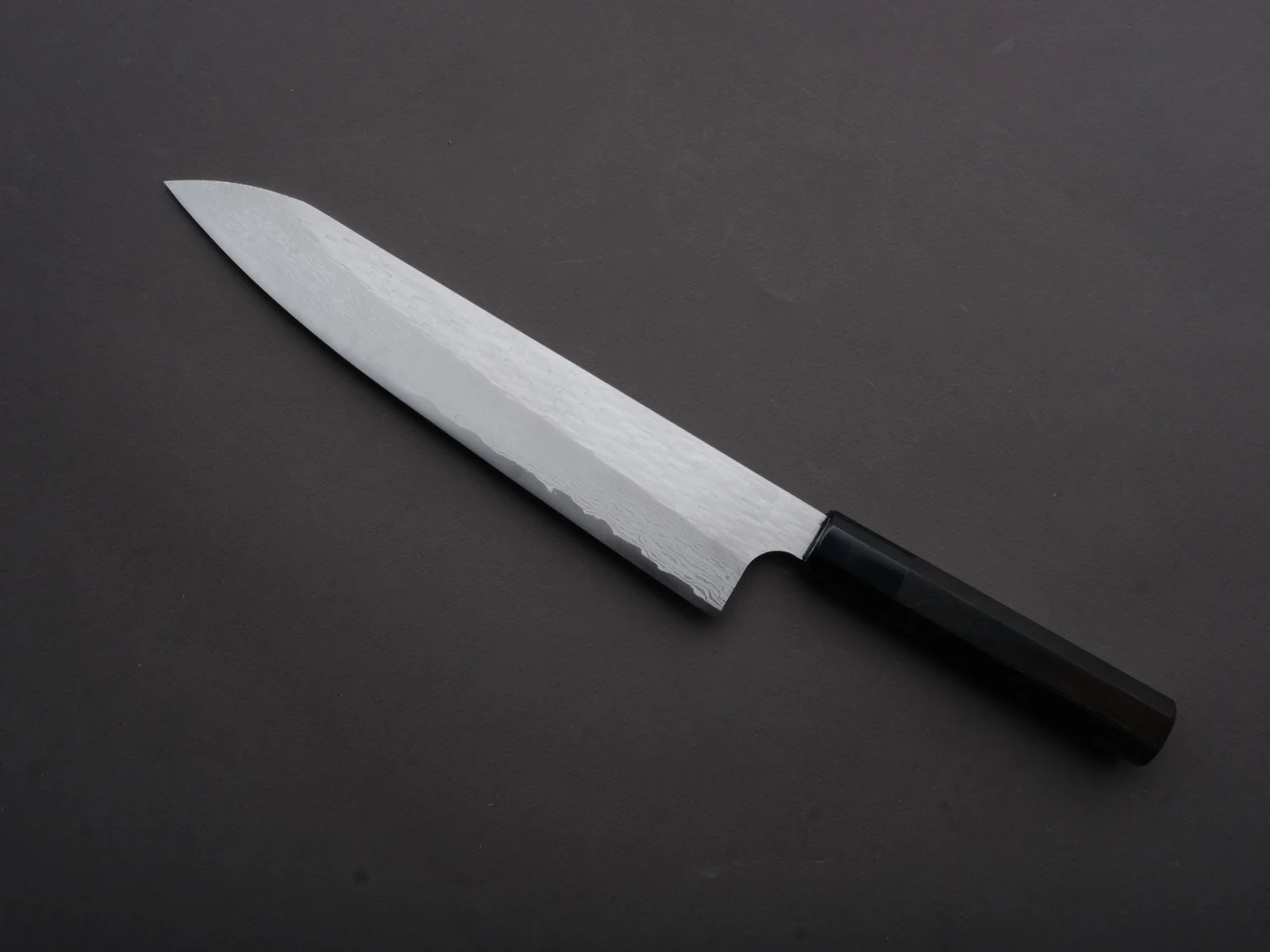 Nigara Hamono - VG XEOS - Tsuchime Damascus - Gyuto - 255mm - Ebony Handle - Image 2
