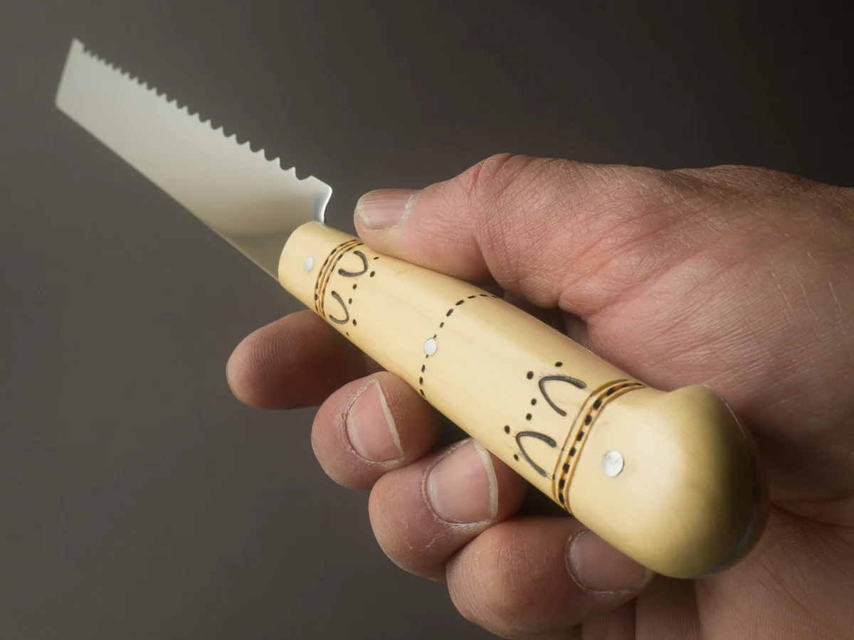 Nontron - Stainless - 7.5" Bread Knife - Boxwood Handle - Mirror Polished - Image 7