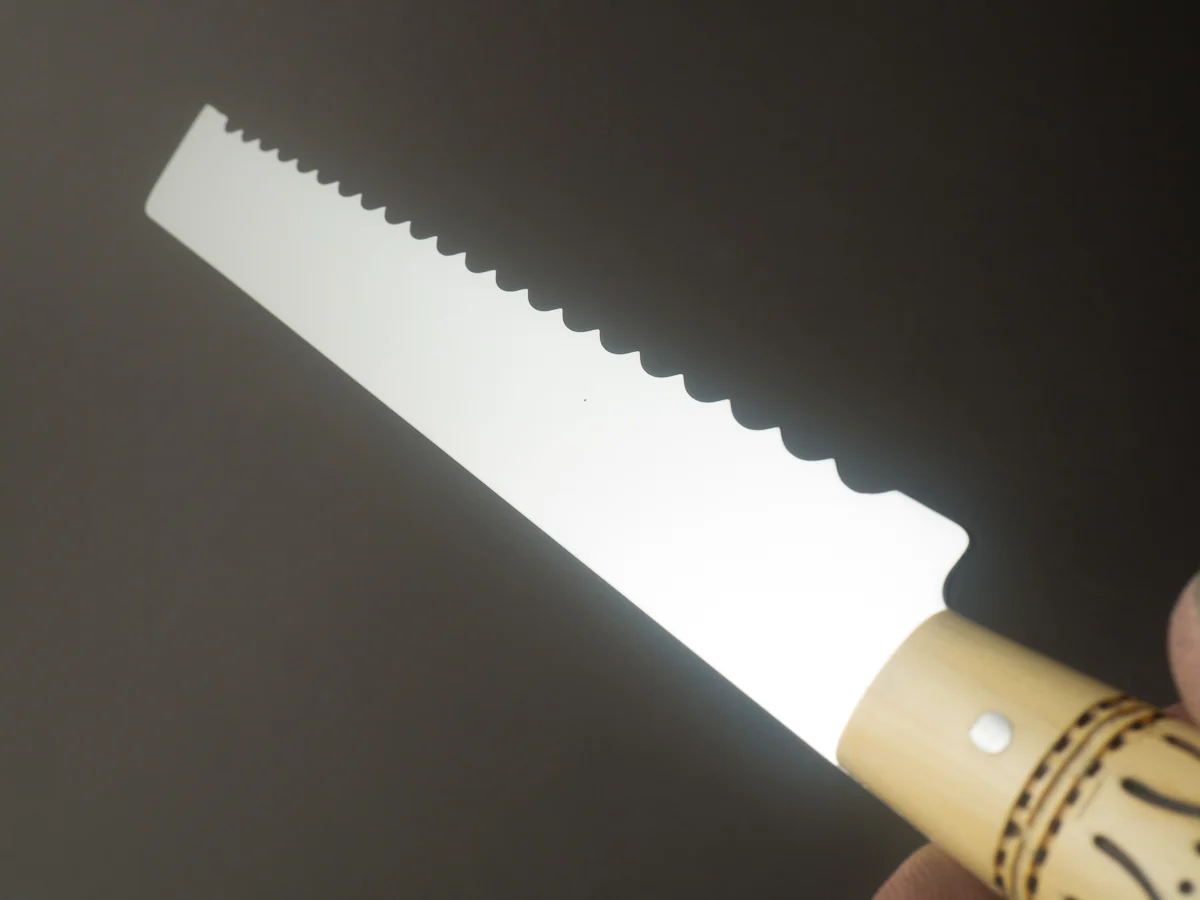 Nontron - Stainless - 7.5" Bread Knife - Boxwood Handle - Mirror Polished - Image 8