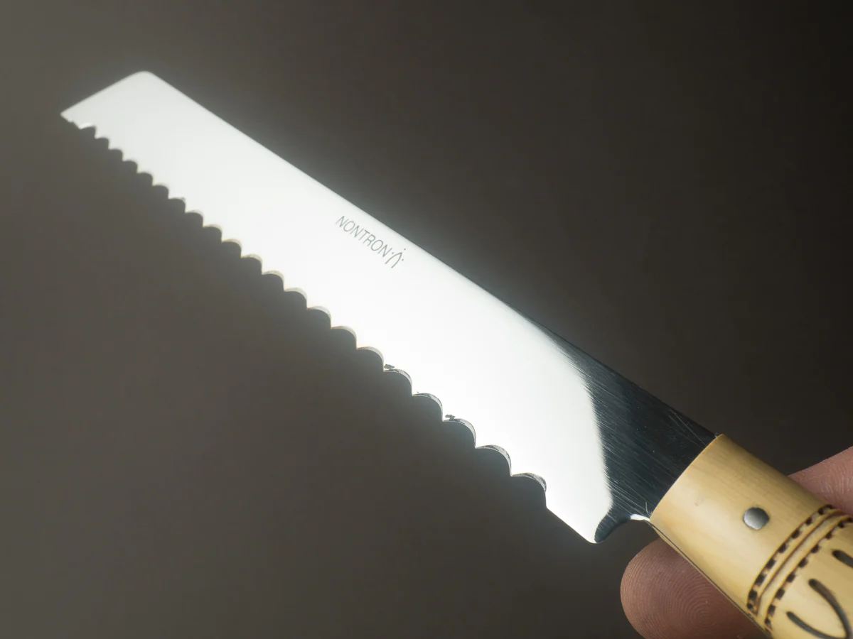 Nontron - Stainless - 7.5" Bread Knife - Boxwood Handle - Mirror Polished - Image 9