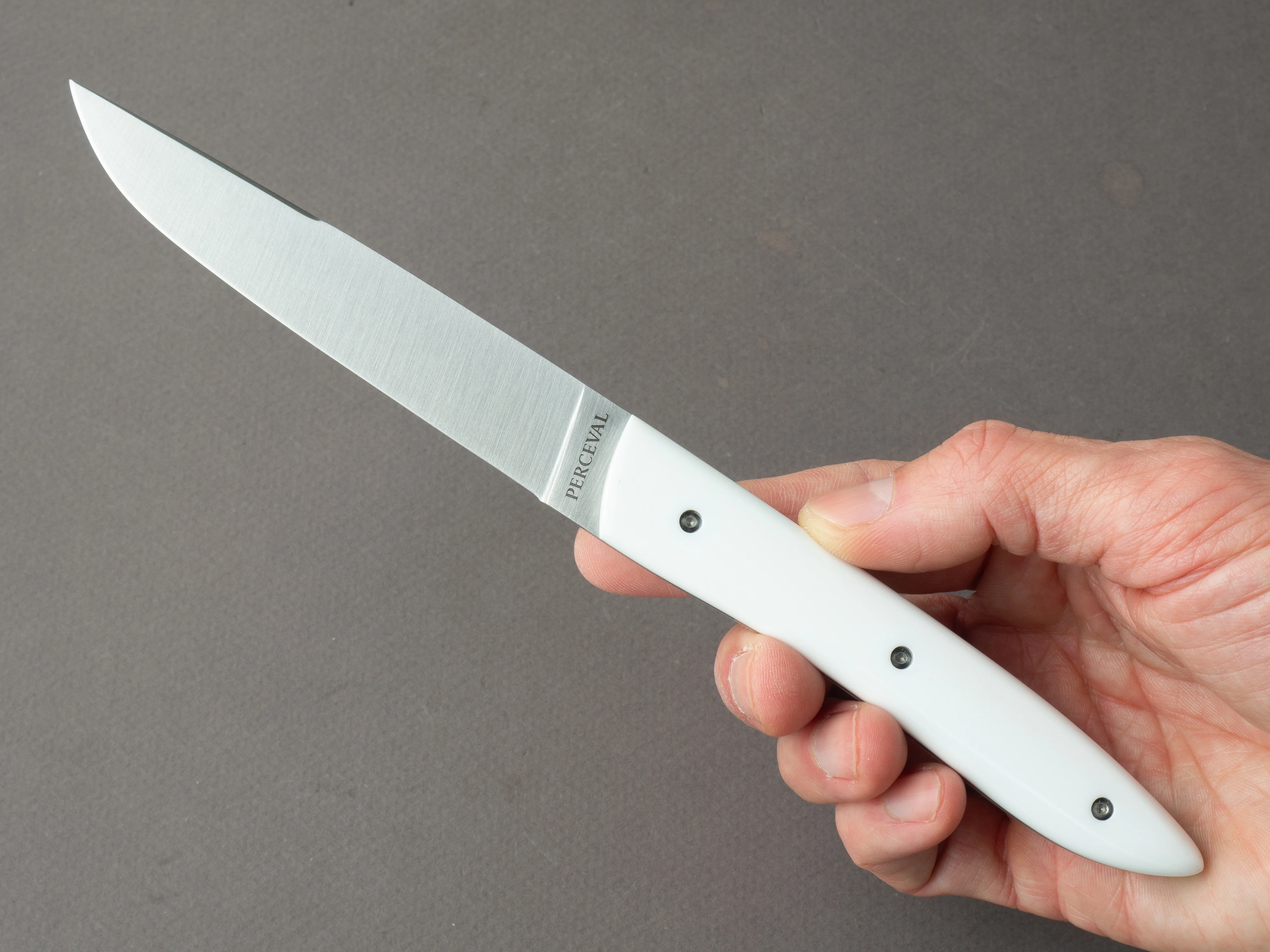 Perceval - Steak Knives - UBAC - White Krion Handle - Set of 4 - Image 6