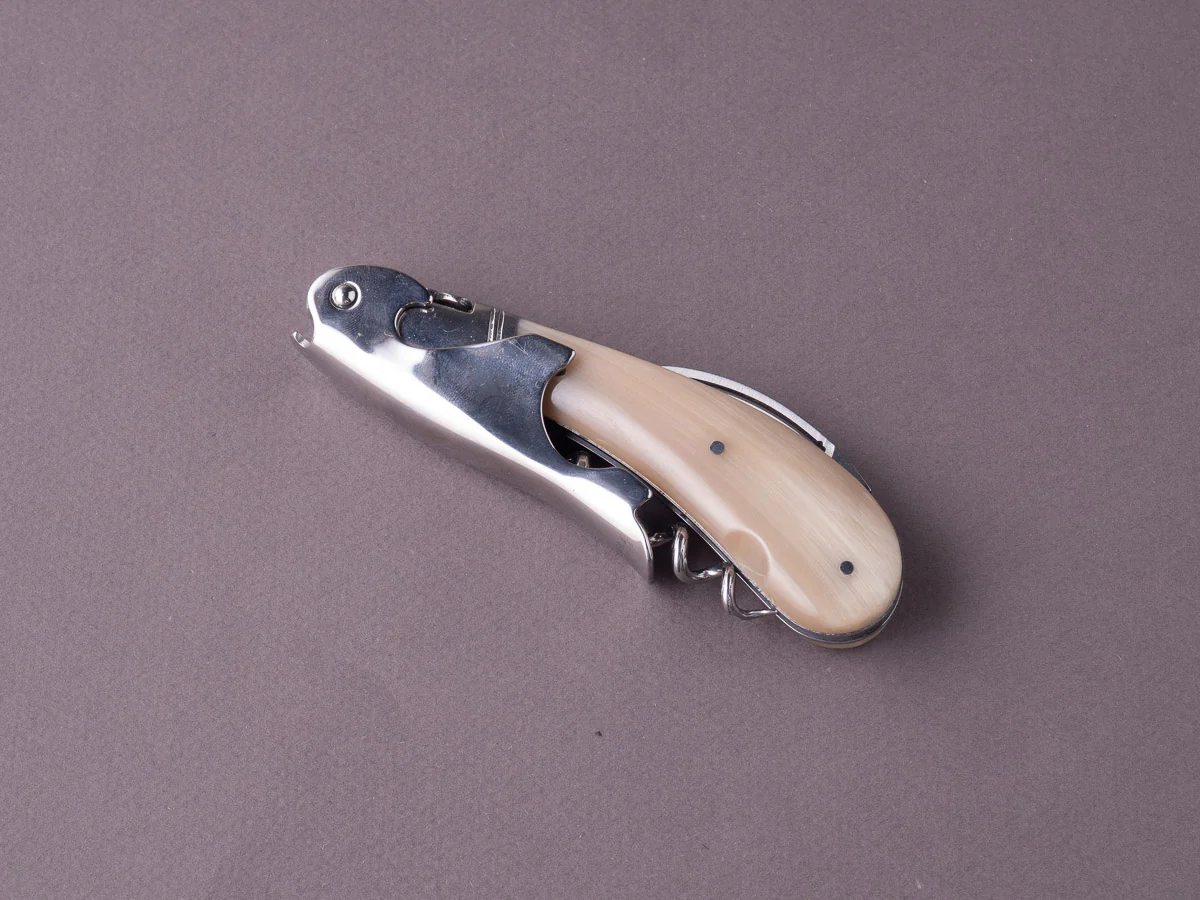 Fontenille Pataud - Sommelier/Wine Key - Magnum Laguiole - Blonde Aubrac Horn - Mirror Polished - Image 2