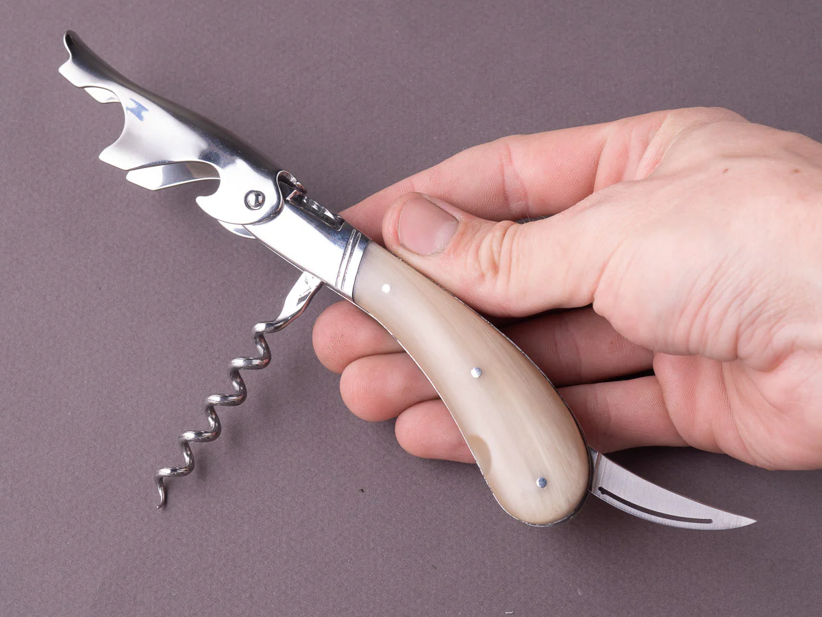 Fontenille Pataud - Sommelier/Wine Key - Magnum Laguiole - Blonde Aubrac Horn - Mirror Polished - Image 5