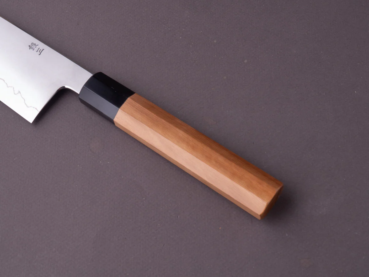 Hitohira - Kikuchiyo x Izo - Silver #3 - 240mm Gyuto - Yakusugi Cedar Handle - Image 5