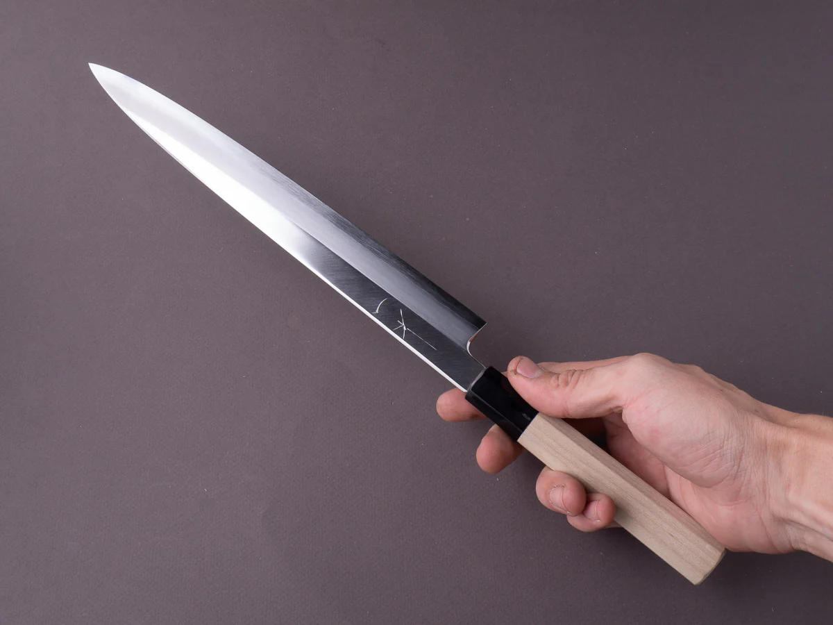 Hitohira - Kikuchiyo x Rikichi - Silver #3 - 270mm Yanagiba - Ho Wood Handle - Saya - Image 8