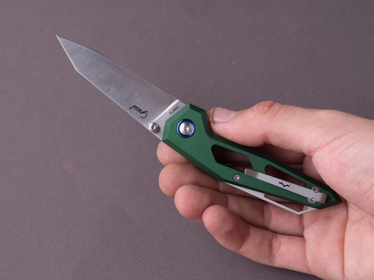 MKM - Folding Knife - Edge - Elmax - 75mm - Liner Lock - Green Aluminum - Image 6