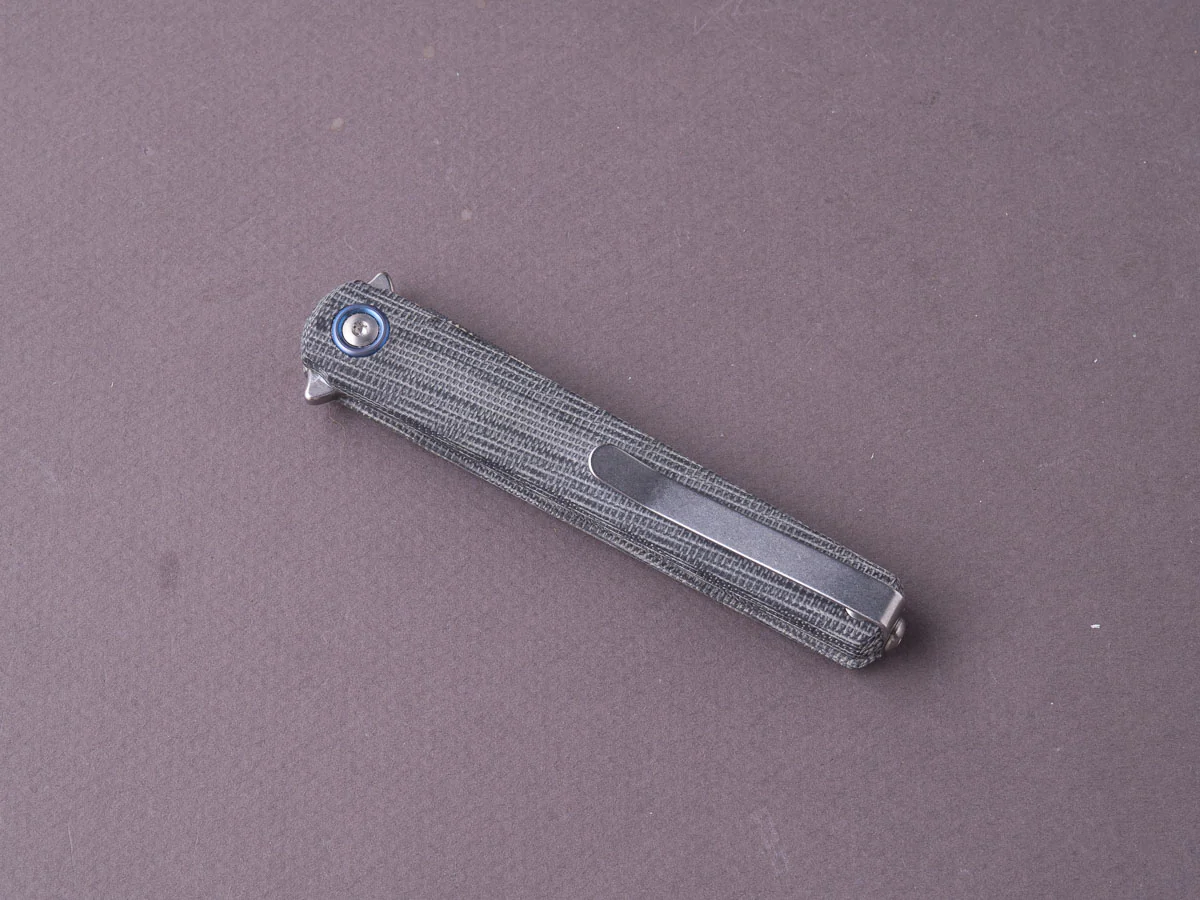 MKM - Folding Knife - Flame Light (Dagger) - Liner Lock - M390 - 70mm - Black Canvas Micarta - Image 3