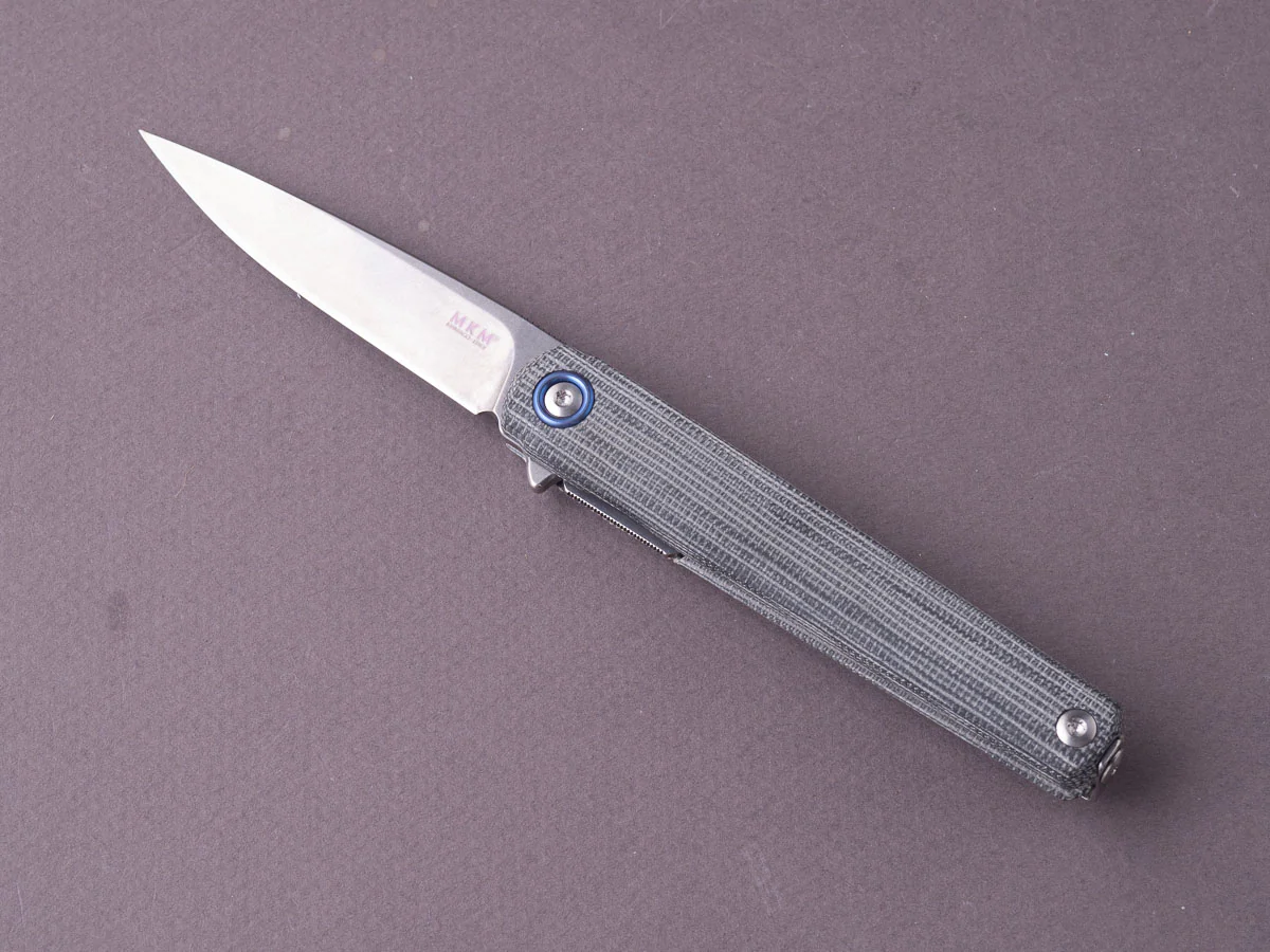 MKM - Folding Knife - Flame Light (Drop Point) - Liner Lock - M390 - 70mm - Black Canvas Micarta