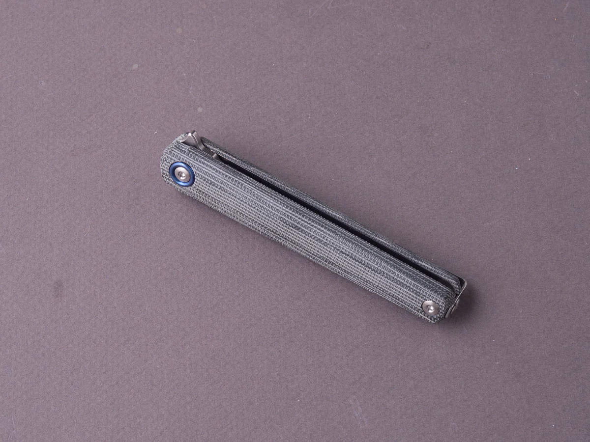MKM - Folding Knife - Flame Light (Drop Point) - Liner Lock - M390 - 70mm - Black Canvas Micarta - Image 2